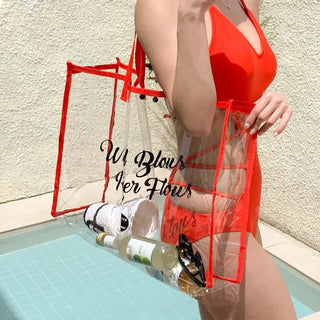 Color Band Transparent PVC Waterproof Beach Bag Summer Vacation Water Play Pool Bag
