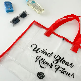 Color Band Transparent PVC Waterproof Beach Bag Summer Vacation Water Play Pool Bag