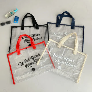 Color Band Transparent PVC Waterproof Beach Bag Summer Vacation Water Play Pool Bag