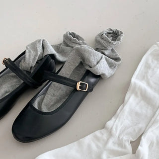 Puff See-through Pleated Shirred Warmer Knee Socks