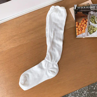 Puff See-through Pleated Shirred Warmer Knee Socks