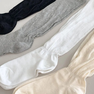 Puff See-through Pleated Shirred Warmer Knee Socks