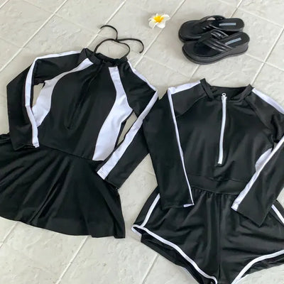 Covered Line Rash Guard Pants Skirt Swimwear