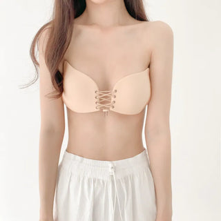Corset Strap Bust Up Adhesive Winged Nude Bra