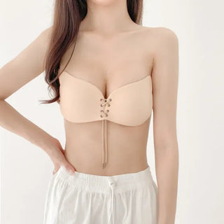 Corset Strap Bust Up Adhesive Winged Nude Bra