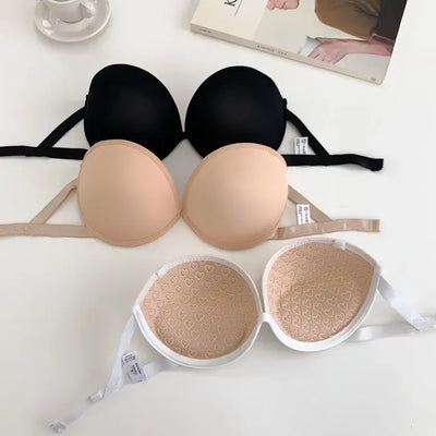 Non-Slip Heart Silicone Push-up One-Hook Strapless Bra