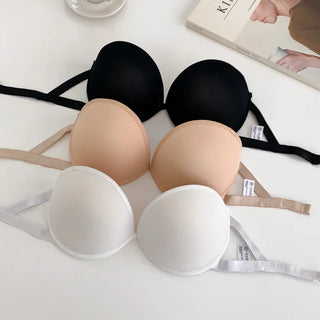 Non-Slip Heart Silicone Push-up One-Hook Strapless Bra