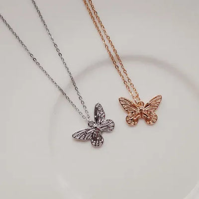 Butterfly and Drop Necklace