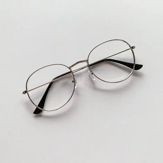 Thins Metal Circle Basic Round Thin Frame Unisex Horn-rimmed Glasses