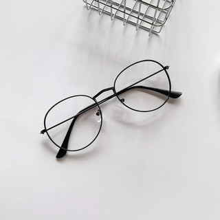 Thins Metal Circle Basic Round Thin Frame Unisex Horn-rimmed Glasses