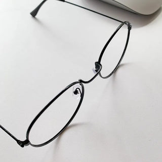 Thins Metal Circle Basic Round Thin Frame Unisex Horn-rimmed Glasses