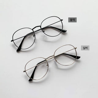 Thins Metal Circle Basic Round Thin Frame Unisex Horn-rimmed Glasses