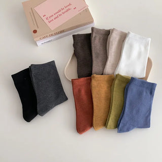 Standard Plain Daily Long Mid-Length Socks
