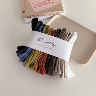 Standard Plain Daily Long Mid-Length Socks
