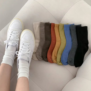 Standard Plain Daily Long Mid-Length Socks