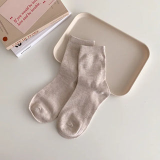 Standard Plain Daily Long Mid-Length Socks