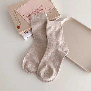 Standard Plain Daily Long Mid-Length Socks