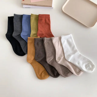Standard Plain Daily Long Mid-Length Socks