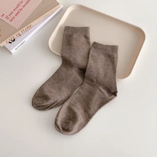 Standard Plain Daily Long Mid-Length Socks