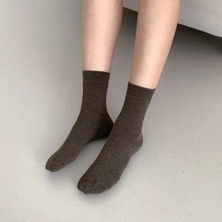 Standard Plain Daily Long Mid-Length Socks