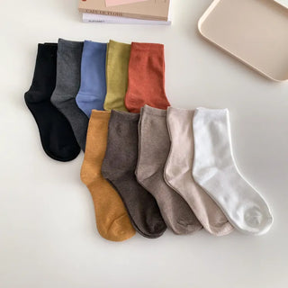 Standard Plain Daily Long Mid-Length Socks
