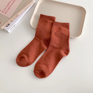 Standard Plain Daily Long Mid-Length Socks