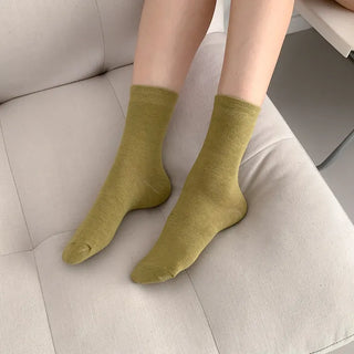 Standard Plain Daily Long Mid-Length Socks