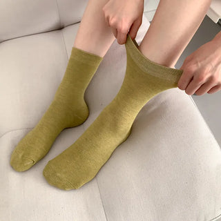 Standard Plain Daily Long Mid-Length Socks