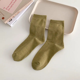 Standard Plain Daily Long Mid-Length Socks