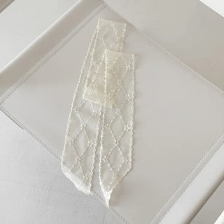 Punched Star Lace Tie Petit Scarf