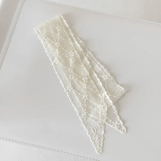 Punched Star Lace Tie Petit Scarf