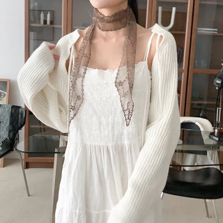 Punched Star Lace Tie Petit Scarf