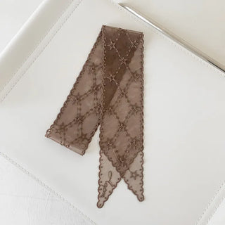 Punched Star Lace Tie Petit Scarf