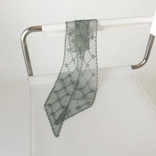 Punched Star Lace Tie Petit Scarf