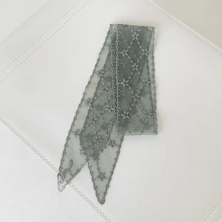 Punched Star Lace Tie Petit Scarf