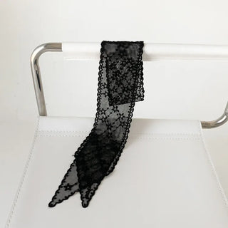 Punched Star Lace Tie Petit Scarf