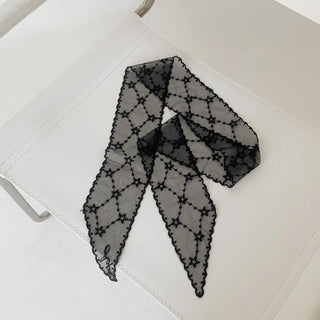 Punched Star Lace Tie Petit Scarf