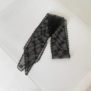 Punched Star Lace Tie Petit Scarf