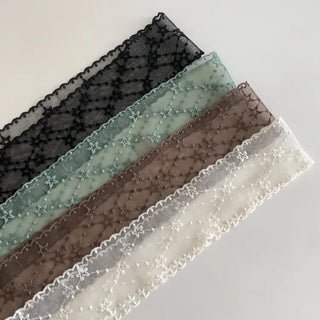 Punched Star Lace Tie Petit Scarf