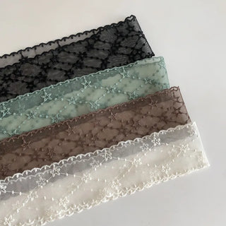 Punched Star Lace Tie Petit Scarf