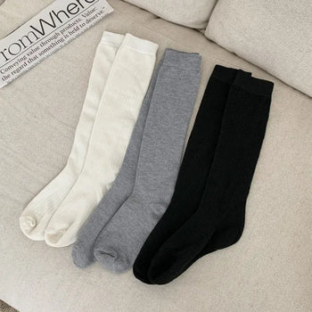 Lowder Long Knee Socks Pleated Ribbed Socks