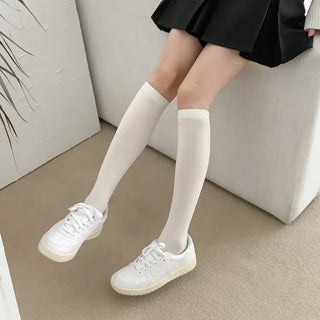Lowder Long Knee Socks Pleated Ribbed Socks