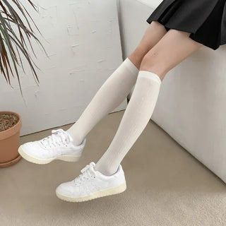 Lowder Long Knee Socks Pleated Ribbed Socks
