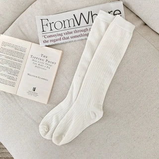 Lowder Long Knee Socks Pleated Ribbed Socks