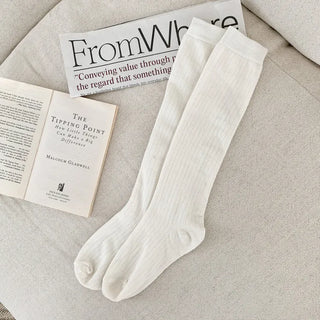 Lowder Long Knee Socks Pleated Ribbed Socks