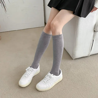 Lowder Long Knee Socks Pleated Ribbed Socks