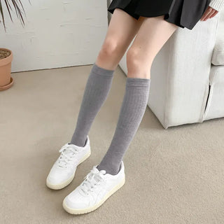 Lowder Long Knee Socks Pleated Ribbed Socks