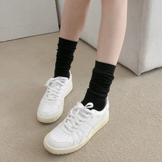 Lowder Long Knee Socks Pleated Ribbed Socks