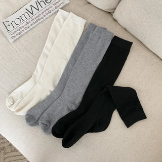 Lowder Long Knee Socks Pleated Ribbed Socks