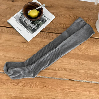 High Wrinkle Long Knee Socks, Ruffled Ribbed Shirred Warmer Socks,